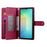 DF-011 For Samsung Galaxy A05 4G Case Zipper Pocket Flip Leather Phone Cover with Shoulder Strap - Red - 3
