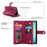 DF-011 For Samsung Galaxy A05 4G Case Zipper Pocket Flip Leather Phone Cover with Shoulder Strap - Red - 5