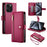 DF-011 For iPhone 15 Pro Case Zipper Leather Phone Cover with Shoulder Strap and Hand Strap - Red - 1