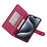 DF-011 For iPhone 15 Pro Case Zipper Leather Phone Cover with Shoulder Strap and Hand Strap - Red - 3