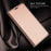 For iPhone 14 Case Magnetic Closure Leather Phone Cover Card Holder Viewing Stand - Rose Gold - 7