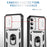 For Samsung Galaxy A55 5G Kickstand Case TPU+PC Camshield Hybrid Phone Cover - White - 3