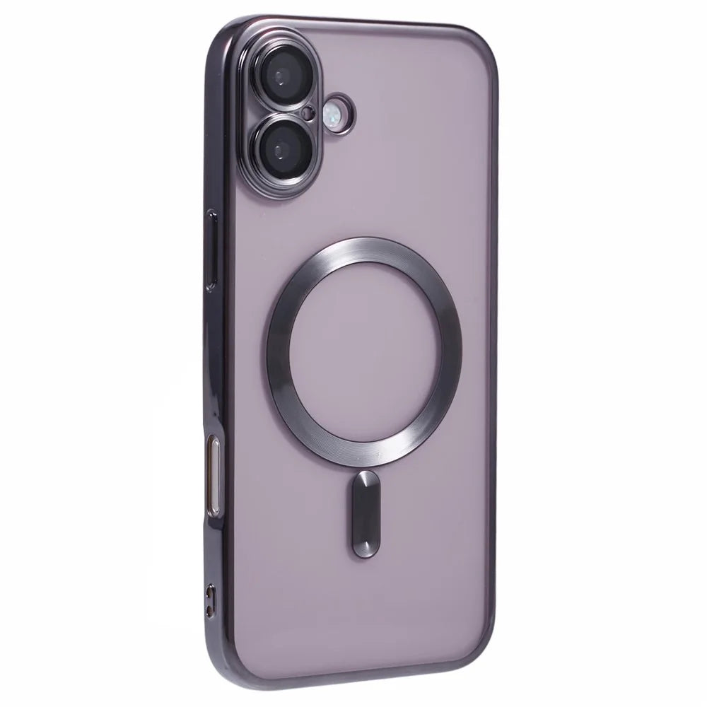 X-LEVEL For iPhone 16 Case Compatible with MagSafe TPU Clear Phone Cover with Lens Film - Grey - 1