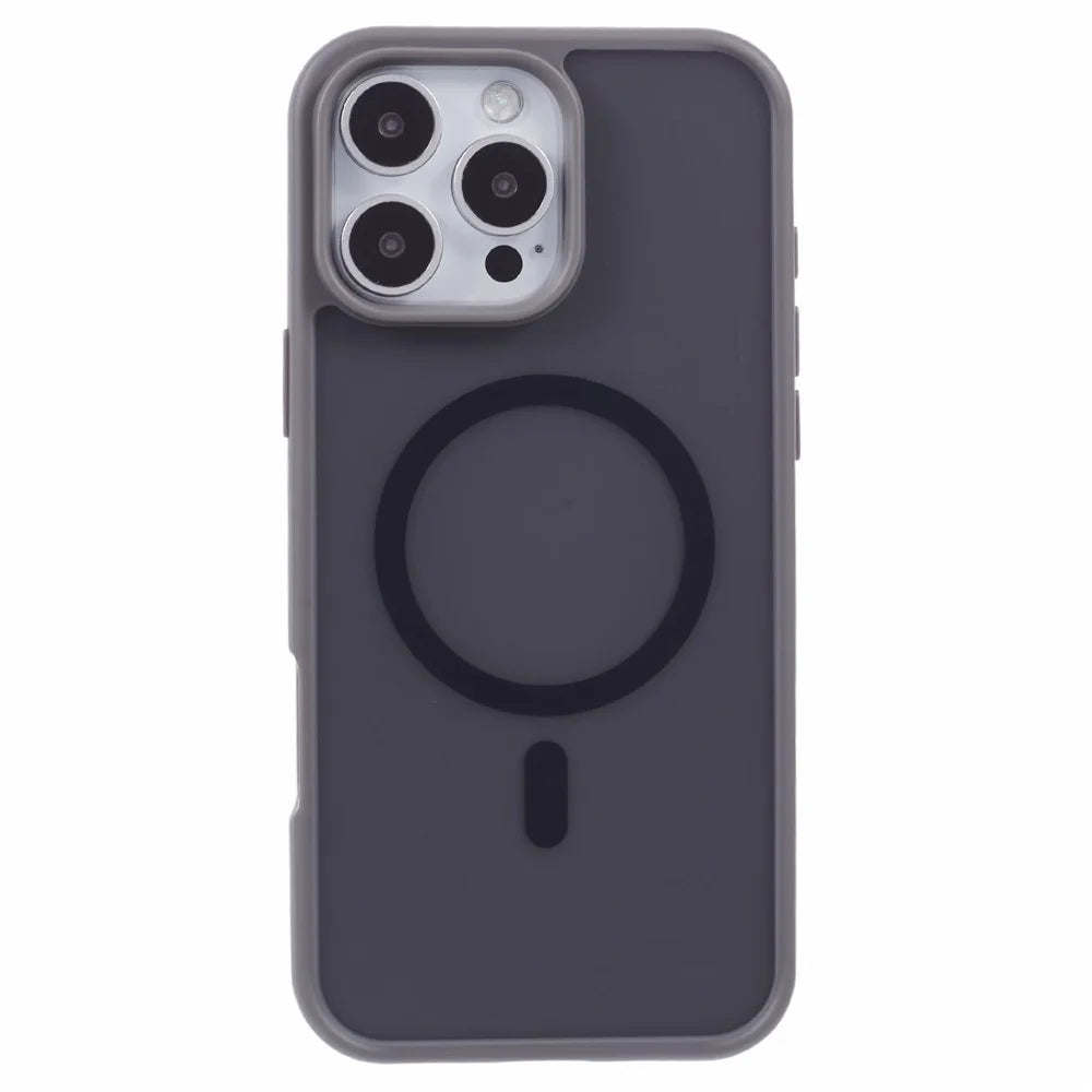 X-LEVEL For iPhone 16 Pro Case Compatible with MagSafe TPU+Acrylic Rubberized Cover - Grey - 3