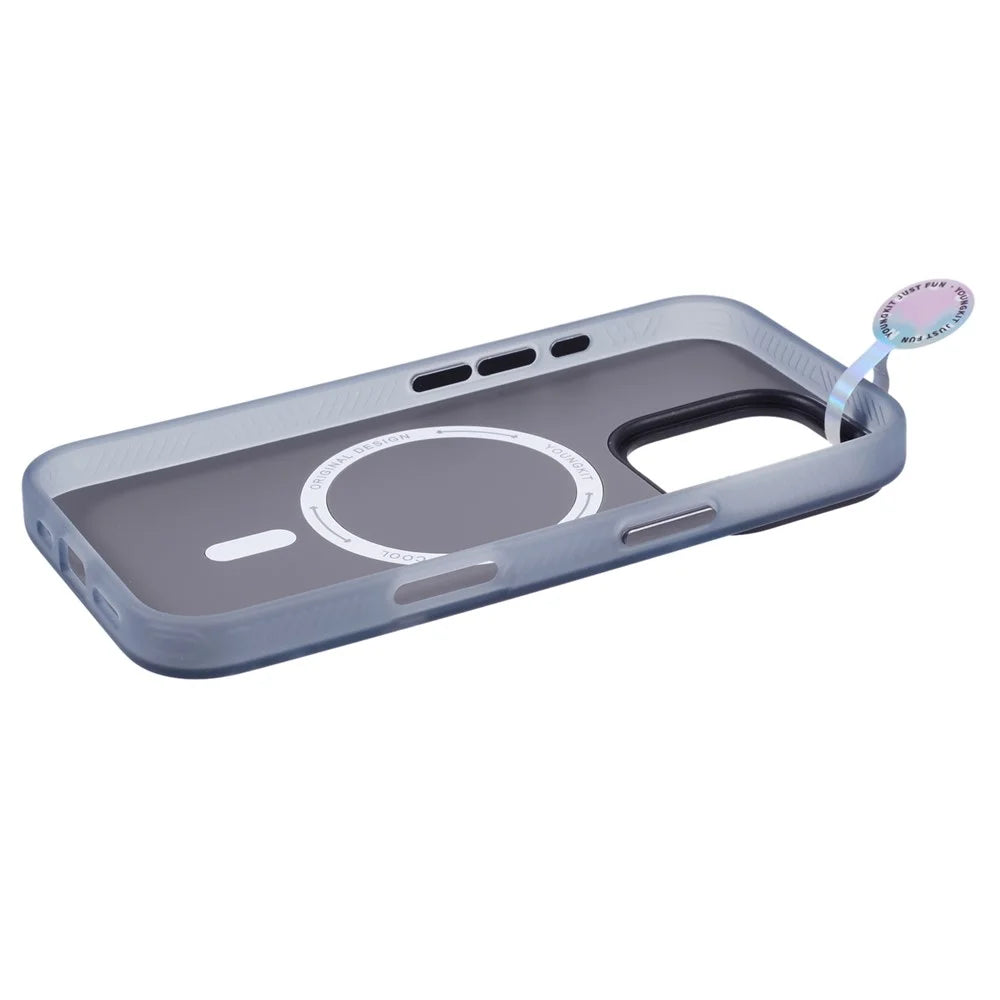 YOUNGKIT Technology Series for iPhone 16 Pro Max Magnetic Case IMD Circuit Board PC+TPU Phone Cover Matte Finish - Grey - 5