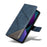 For iPhone 14 Case Wallet Geometric PU Leather Phone Cover Calf Texture - Blue - 5
