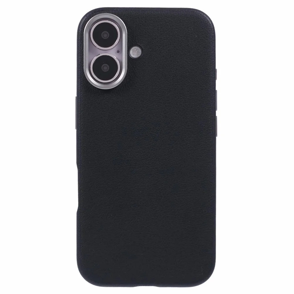 X-LEVEL For iPhone 16 Case Compatible with MagSafe PU Leather Hard PC Phone Cover - Black - 3