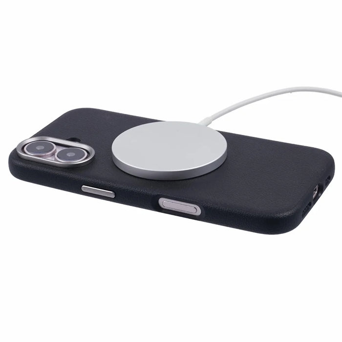 X-LEVEL For iPhone 16 Case Compatible with MagSafe PU Leather Hard PC Phone Cover - Black - 4