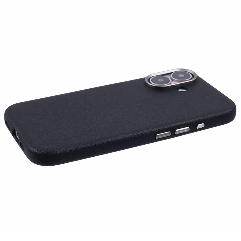 X-LEVEL For iPhone 16 Case Compatible with MagSafe PU Leather Hard PC Phone Cover - Black - 6