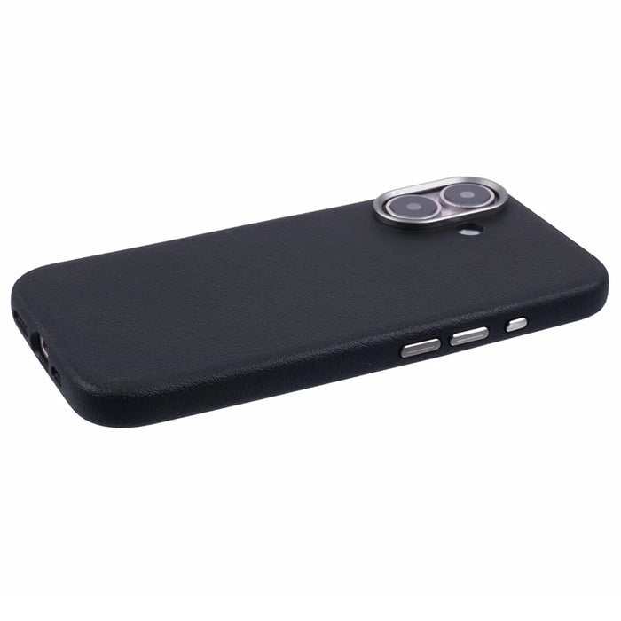 X-LEVEL For iPhone 16 Case Compatible with MagSafe PU Leather Hard PC Phone Cover - Black - 6