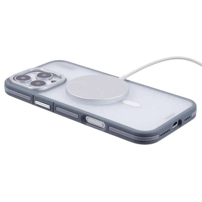 YOUNGKIT For iPhone 16 Pro Case Compatible with MagSafe Skin-Touch Matte PC + TPU Phone Cover - Grey - 4