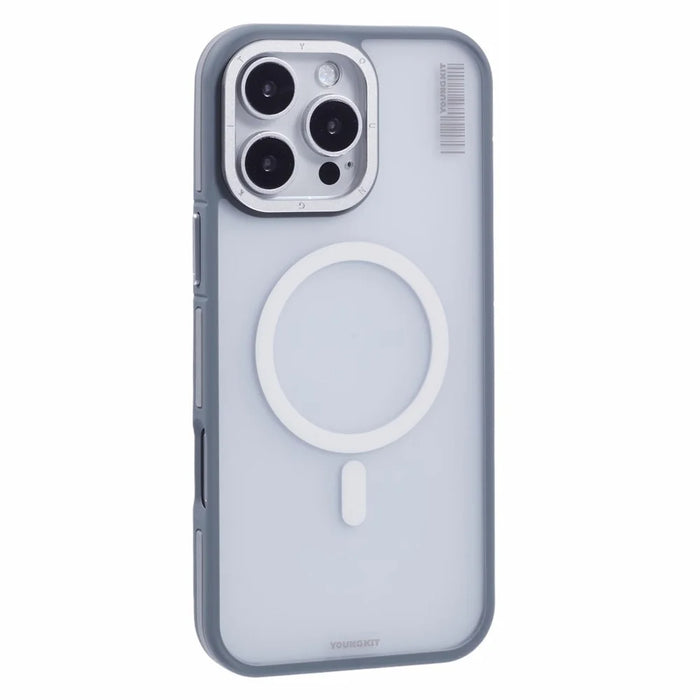 YOUNGKIT For iPhone 16 Pro Max Case Compatible with MagSafe PC + TPU Anti-Fingerprint Phone Cover - Grey - 1