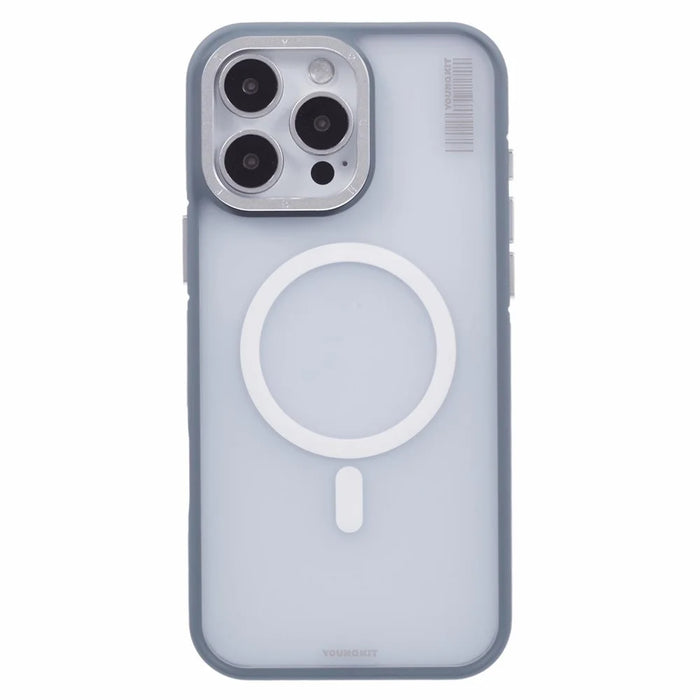 YOUNGKIT For iPhone 16 Pro Max Case Compatible with MagSafe PC + TPU Anti-Fingerprint Phone Cover - Grey - 3