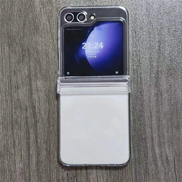 For Samsung Galaxy Z Flip5 5G Case Hinge Protection PC Clear Shockproof Phone Cover - 5