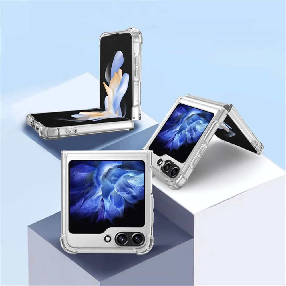 For Samsung Galaxy Z Flip5 5G Case Clear Acrylic Phone Cover Reinforced Corners - 2
