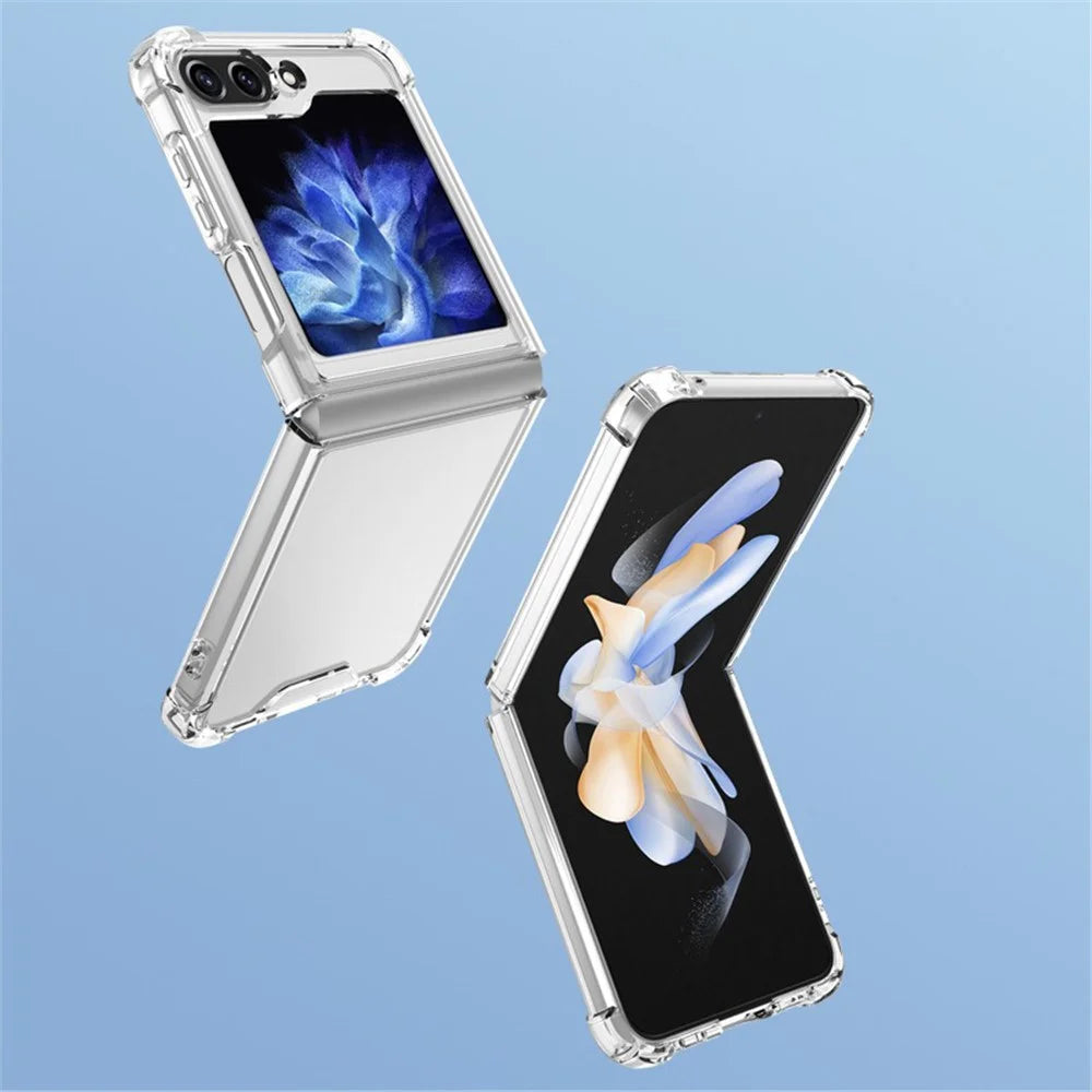 For Samsung Galaxy Z Flip5 5G Case Clear Acrylic Phone Cover Reinforced Corners - 3