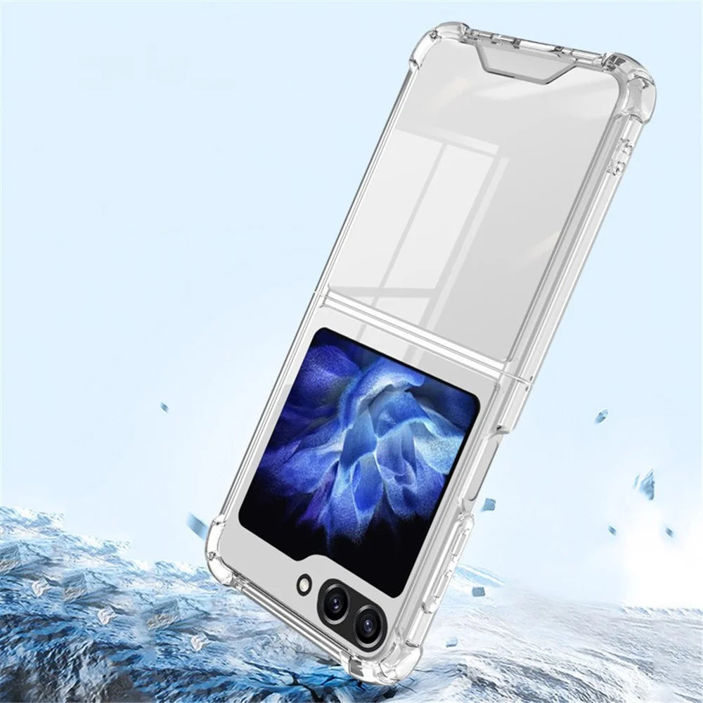 For Samsung Galaxy Z Flip5 5G Case Clear Acrylic Phone Cover Reinforced Corners - 6