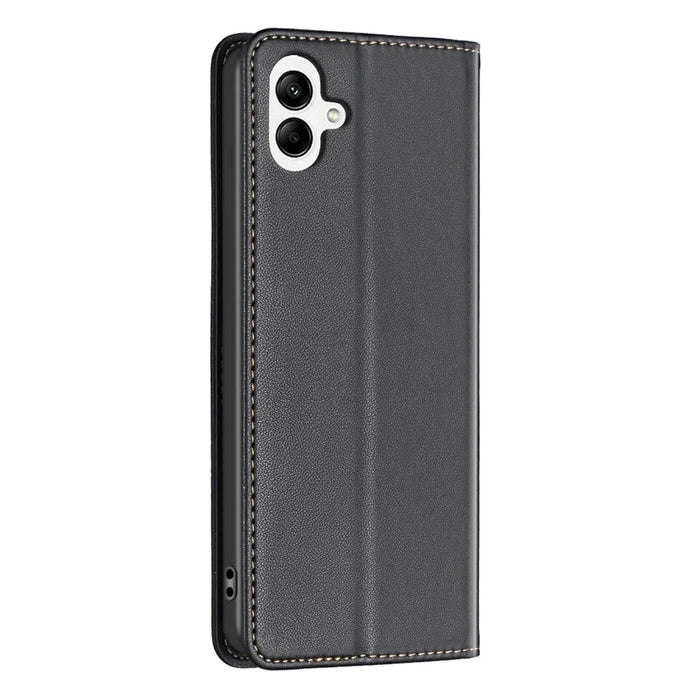 BINFEN COLOR BF18 For Samsung Galaxy A06 4G Leather Case Card Slots Phone Cover - Black - 7