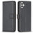 BINFEN COLOR BF17 For Samsung Galaxy A06 4G Leather Phone Case Wallet Cover - Black - 1