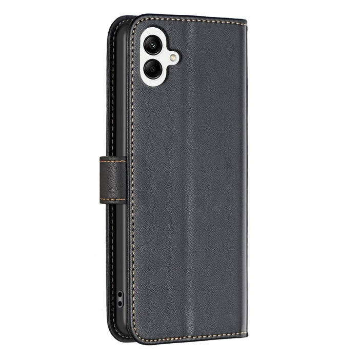 BINFEN COLOR BF17 For Samsung Galaxy A06 4G Leather Phone Case Wallet Cover - Black - 6
