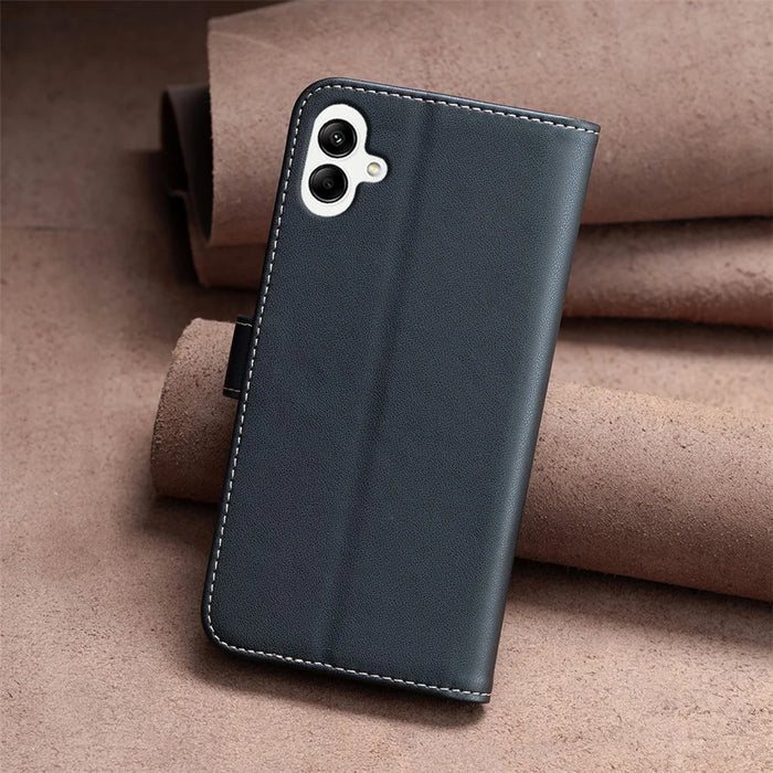 BINFEN COLOR BF17 For Samsung Galaxy A06 4G Leather Phone Case Wallet Cover - Black - 7