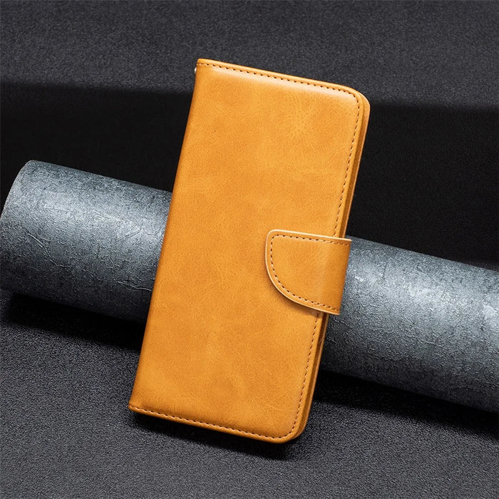 For Samsung Galaxy A06 4G Case Wallet Stand Folio Flip PU Leather Phone Cover - Yellow - 6