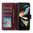 For Samsung Galaxy Z Fold4 5G Case PU Leather Phone Cover with 3 Card Slots - Wine Red - 2