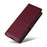 For Samsung Galaxy Z Fold4 5G Case PU Leather Phone Cover with 3 Card Slots - Wine Red - 5