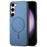 For Samsung Galaxy S23 Leather Back Magnetic Case Skin-touch Phone Cover - Blue - 1