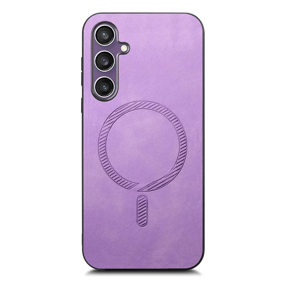 For Samsung Galaxy S23 FE Leather Back Case Magnetic Case Skin-touch Phone Cover - Purple - 2