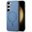 For Samsung Galaxy S23+ Leather Back Magnetic Case Skin-touch Phone Cover - Blue - 1