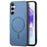 For Samsung Galaxy A55 5G Leather Back Case Magnetic Case Skin-touch Phone Cover - Blue - 1