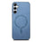 For Samsung Galaxy A55 5G Leather Back Case Magnetic Case Skin-touch Phone Cover - Blue - 2
