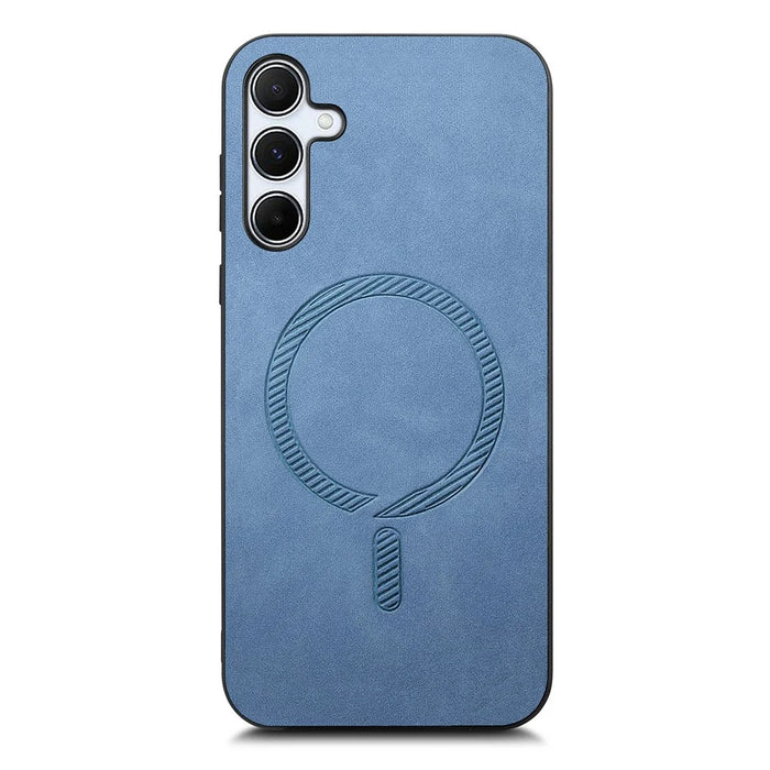 For Samsung Galaxy A55 5G Leather Back Case Magnetic Case Skin-touch Phone Cover - Blue - 2