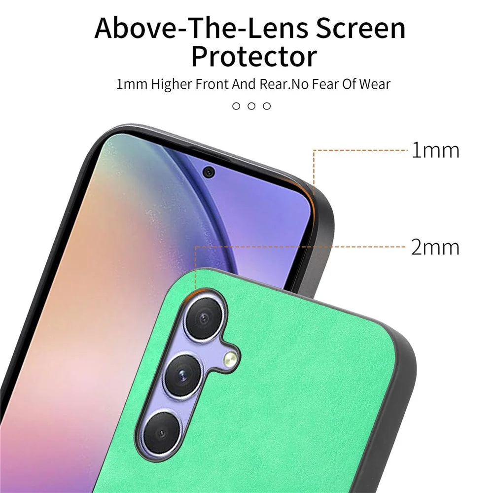 For Samsung Galaxy A54 5G Leather Back Case Magnetic Case Skin-touch Phone Cover - Blue - 5