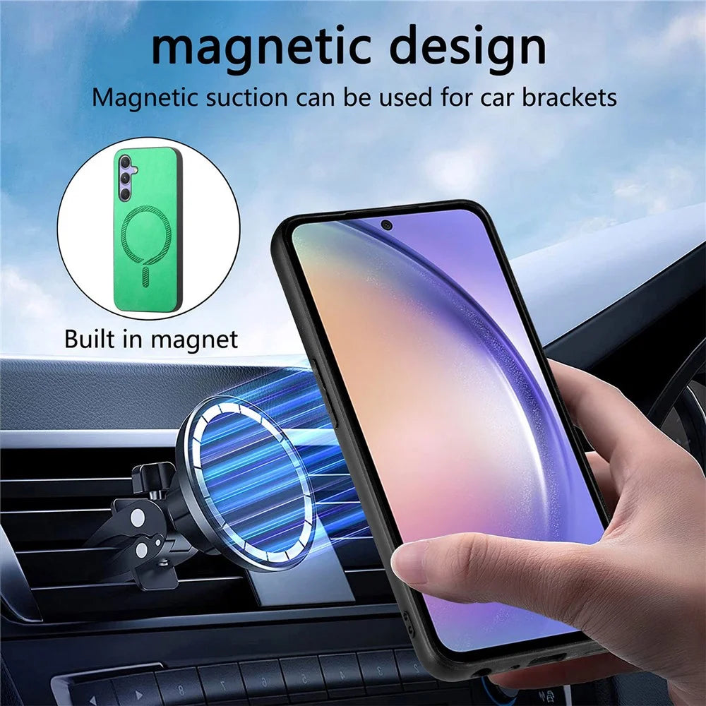 For Samsung Galaxy A54 5G Leather Back Case Magnetic Case Skin-touch Phone Cover - Blue - 7