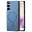 For Samsung Galaxy A35 5G Leather Back Magnetic Case Skin-touch Phone Cover - Blue - 1