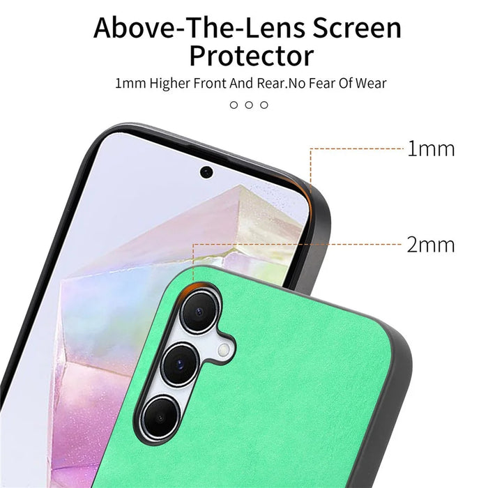 For Samsung Galaxy A35 5G Leather Back Magnetic Case Skin-touch Phone Cover - Blue - 5