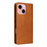 For iPhone 15 Wallet Case RFID Blocking Leather Phone Cover Stand View - Brown - 7