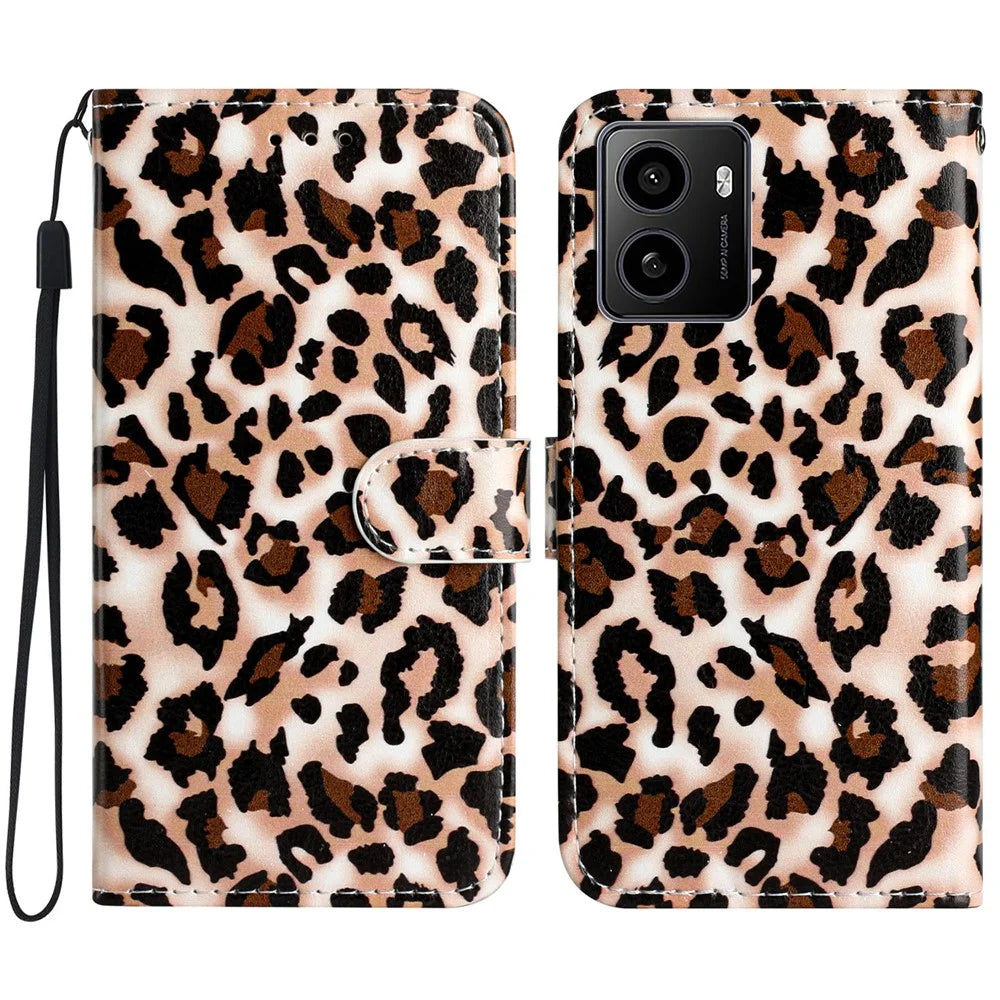 For HMD Pulse / Pulse+ Wallet Case Printed Pattern Design Leather Phone Cover - Leopard Print - 1