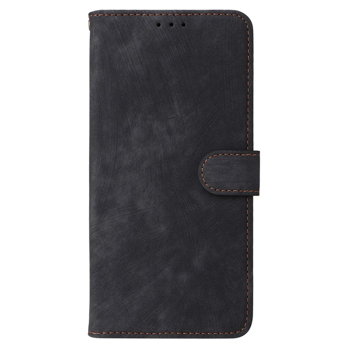 For Samsung Galaxy M35 5G Case with Strap RFID Blocking Leather Flip Phone Cover - Black - 6