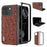 ABEEL For Google Pixel 9 Pro Fold 5G Case Genuine Cow Leather+PC Phone Cover Ostrich Texture - Coffee - 1
