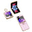 For Samsung Galaxy Z Flip7 FE 5G / Z Flip6 5G Case Glitter Leather+PC Electroplating Phone Cover Ring Kickstand - Pink - 2