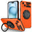 For iPhone 15 Case Compatible with MagSafe Rotary Kickstand Anti-Drop TPU+PC Phone Cover - Orange - 1