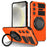 For Samsung Galaxy S24 Case Magnetic Case Rotary Kickstand Anti-Drop TPU+PC Phone Cover - Orange - 1