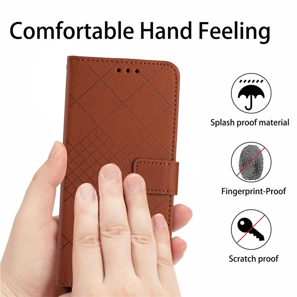 HT06 For Samsung Galaxy A16 5G / A16 4G Wallet Case PU Leather Flip Folio Phone Cover - Brown - 4