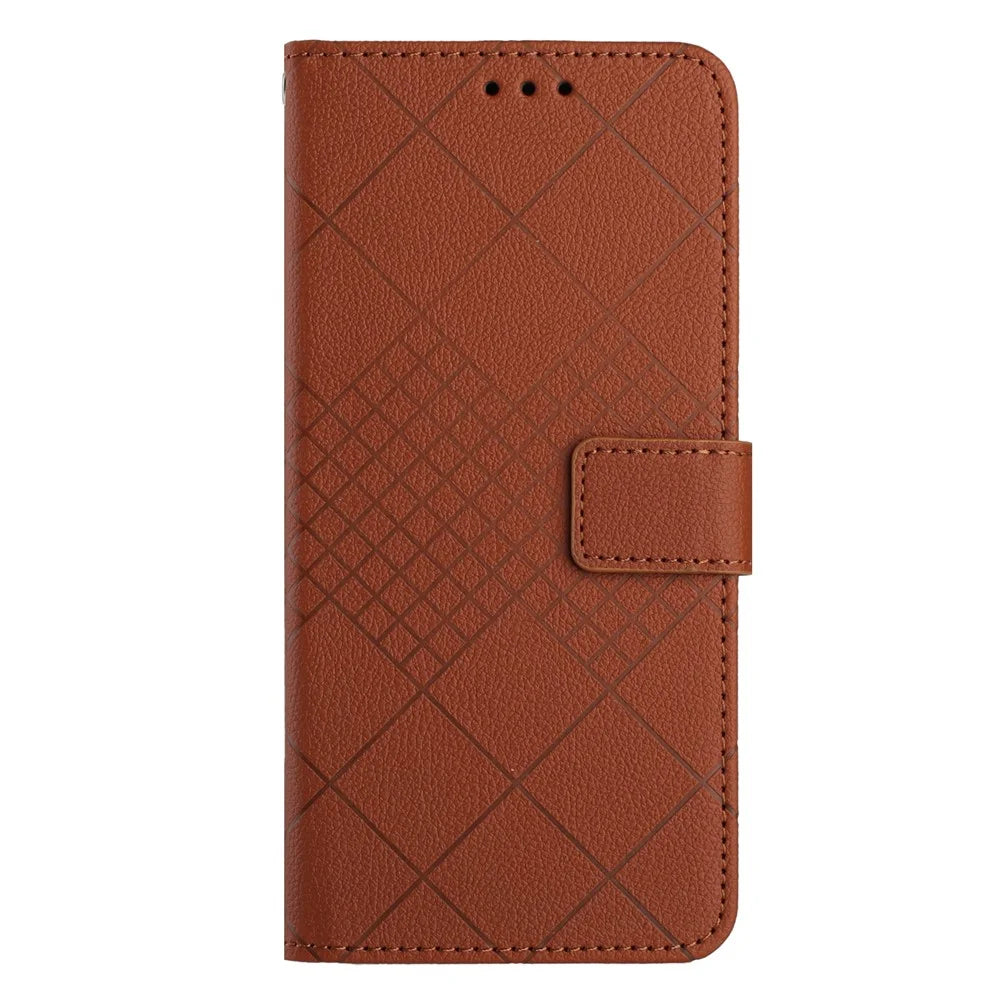 HT06 For Samsung Galaxy A16 5G / A16 4G Wallet Case PU Leather Flip Folio Phone Cover - Brown - 7