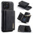 DG.MING M1 Series for iPhone 16 Pro Case Kickstand PU Phone Cover with Detachable Wallet - Black - 1