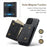 DG.MING M1 Series for iPhone 16 Pro Case Kickstand PU Phone Cover with Detachable Wallet - Black - 4