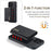 DG.MING M1 Series for iPhone 16 Pro Case Kickstand PU Phone Cover with Detachable Wallet - Black - 5